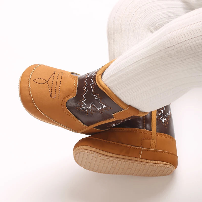 Infant Boy Girls Autumn Winter Snow Boots Embroidery Warm Baby First Walker Shoes for Christmas Baby Shower