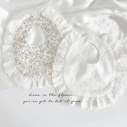 U-shaped Baby Cotton Bibs Waterproof Floral Baby Drooling Bibs Feeding Lace Saliva Towel Cloths Neck Wear Accessories