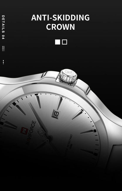 NAVIFORCE Trend Watch for Men Casual Date Display Waterproof Quartz Military Stainless Steel Strap Man Watches Relogio Masculino