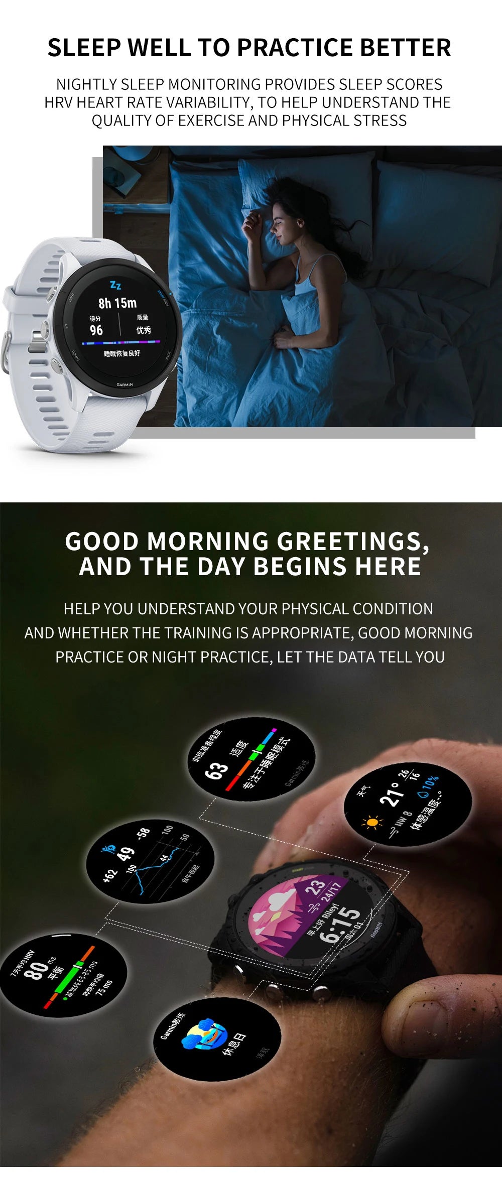 Garmin Forerunner 255 Running Riding SwimmingProfessional Triathlon Marathon Track and Field Training Outdoor Smartwatch
