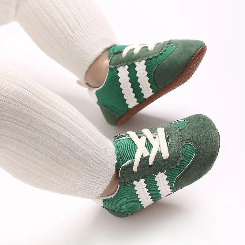 Baby Boys Girls Spring Autumn Shoes 0-1 Year First Walker Fashion Striped Rubber Soles Casual Sports Newborn