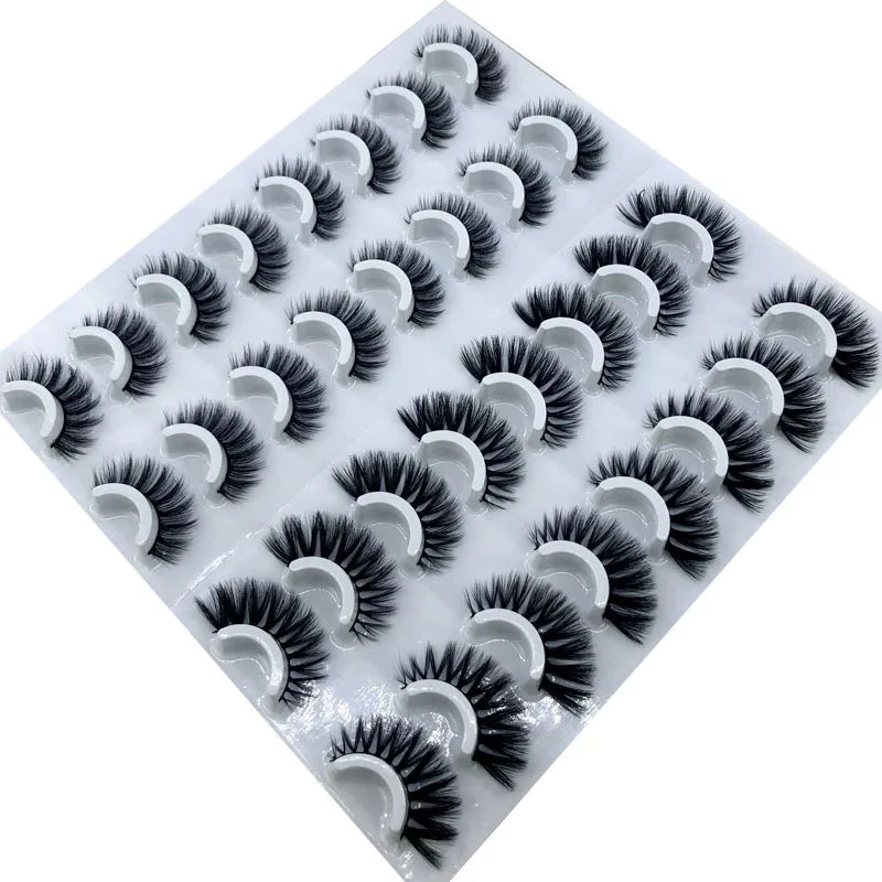16 Pairs 3D Mink Lashes Natural False Eyelashes Dramatic Volume Fake Lashes Makeup Eyelash Extension Silk Eyelashes