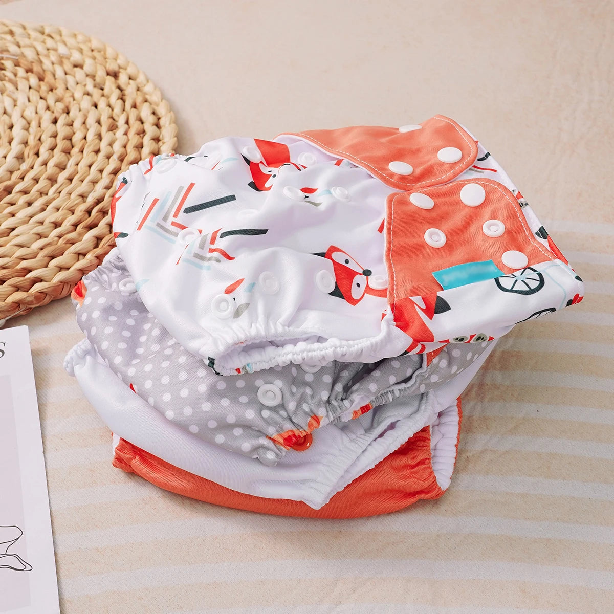 Kangobaby #My Soft Life# 4pcs Set Suede Cloth Baby Cloth Diaper Reusable Washable Newborn Nappies