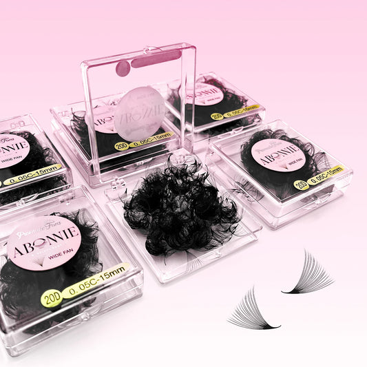 ABONNIE 500 Fans Loose Fan 6D-20D Pointy Base Premade Fans Sharp Thin Slim Medium Stem Volume Russian Eyelashes Extensions