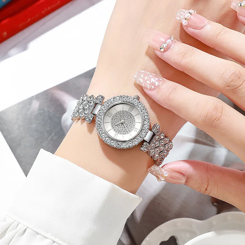 Fashion Rhinestone Women's Watch Roma Scale Dial Bracelet Quartz Watches Reloj Mujer Relogio Feminino