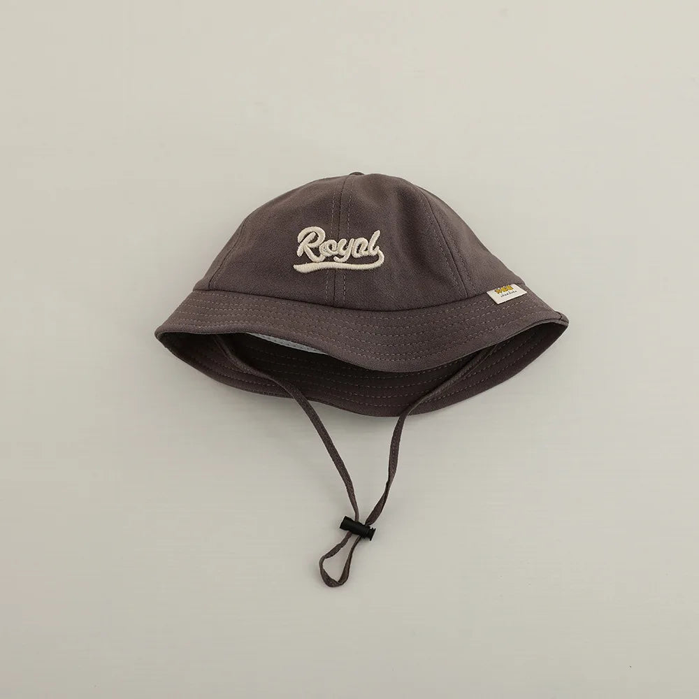 New Embroidered Letter Baby Bucket Hats Spring Sunhat Fishing Hat Sunshade Visor Boy Girl Outdoor Fashion Beach Cap For 6-24M