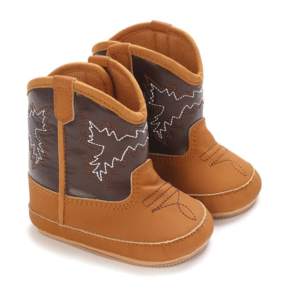 Infant Boy Girls Autumn Winter Snow Boots Embroidery Warm Baby First Walker Shoes for Christmas Baby Shower