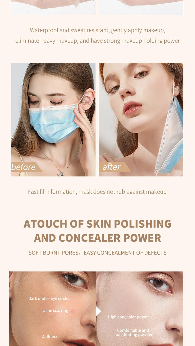 O‘CHEAL 50PA+++ Liquid Foundation Cream Lasting Coverage Makeup Concealer Moisturizing Bright Skin Tone Hydrating Beauty Cream