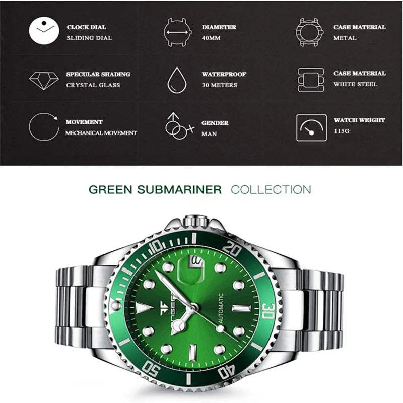 FNGEEN 9001 Luxury Brand Men's Watch Steel Tourbillon Frame Mechanical Watch Luminous Automatic Date Diamond Watch 2026