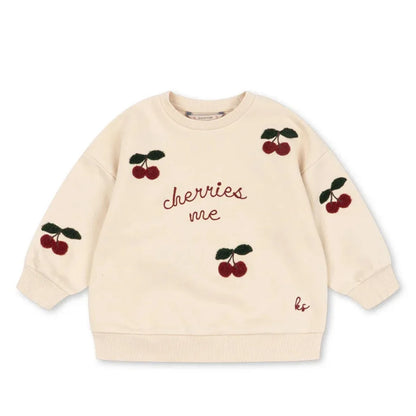 2026 KS Autumn Baby Boys Cotton Sweatshirts Tennis Pullovers Shorts Sets Kids Clothes Girls Cherry Sweatshirts Hoodies Trousers
