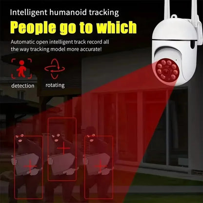 8MP Wireless IP Outdoor Security Surveillance Camera PTZ with 4X Zoom AI Human Tracking Two-way Audio HD Night Vision Color