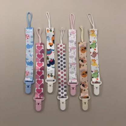 Cartoon Fixed Button Baby Pacifier Clip Chain Ribbon Dummy Soother Holder Chain Anti-drop Buckle Strap for Pacifier Baby Feeding