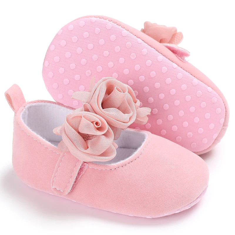 Baby Learning Walk Shoes, Elegant 3D Flower Infant Crib Shoes,Multi Style Soft Dress Footwear for Newborn Baby Girls 0-18Months