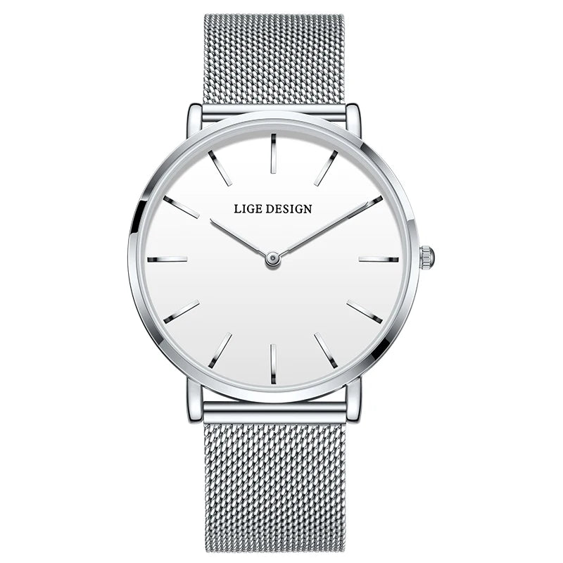 Reloj LIGE 2025 TOP Elegant Women's Watch Fashion Simple Ladies Watch Dress Gift Quartz Waterproof Watch for Women montre femme