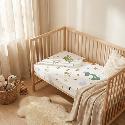 Cute Printed Patterned Sheet/Mattress Cover, Children's 100% Cotton Breathable and Moisture-Wicking Patchwork Mattress Cover.