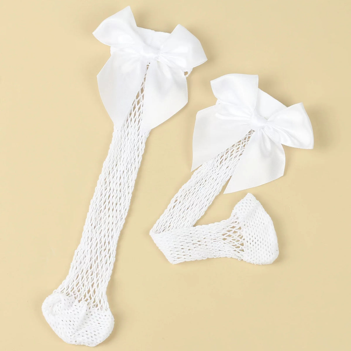 Baby Ankle High Lace Fishnet Vintage Short Socks Girl's Mesh Bow Fishnet Stockings Cute White Black Fashion Parent Child Socks