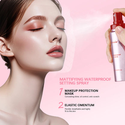 Waterproof Mattifying Setting Spray Glossy Matte Base Makeup Control Oil Non-Sticky Waterproof Make-up Fixer Spray For All Skin