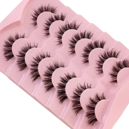 NEW 7pairs 8D Mink Lashes Natural Short False Eyelashes Mink Eyelashes 3D Mink Lashes Wispy HandMade Full Strip Lashes  Makeup