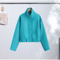 Street Pu Leather Women Jacket Elegant Long Sleeve Zippers Stand Collar Female Outwear 2026 Autumn Winter Chic Lady Coat