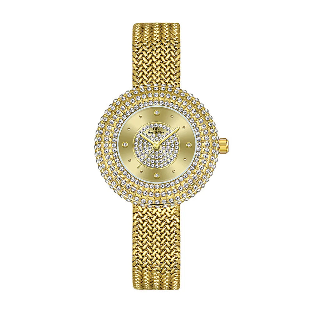 Fashion Luxury Watches For Woman New Vintage Golden Women's Wristwatches Ladies Dress Quartz Clock High Quality Relogio Feminino