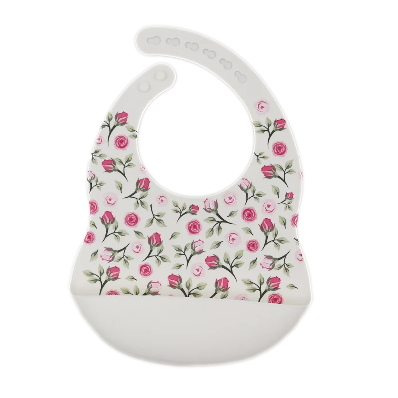 Customize Cartoon Animal Silicone Baby Bib with Name & Pattern Food-Grade Solid Feeding Bib DZ31