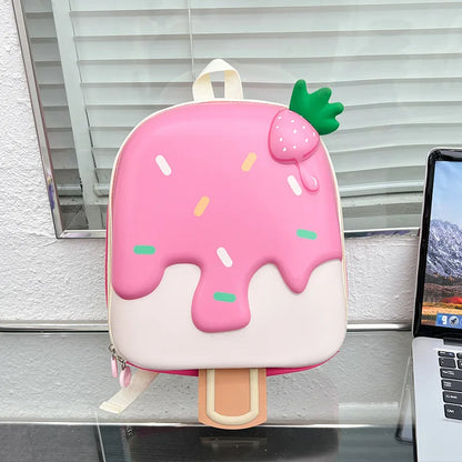 Ice Cream Children's Backpack Fashion Princess Schoolbag Kindergarten Baby Shoulders Bag 3D Cute Bookbag Kids Birthday Gifts