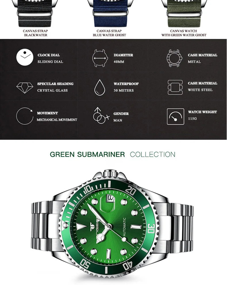 FNGEEN 9001 Luxury Brand Men's Watch Steel Tourbillon Frame Mechanical Watch Luminous Automatic Date Diamond Watch 2026