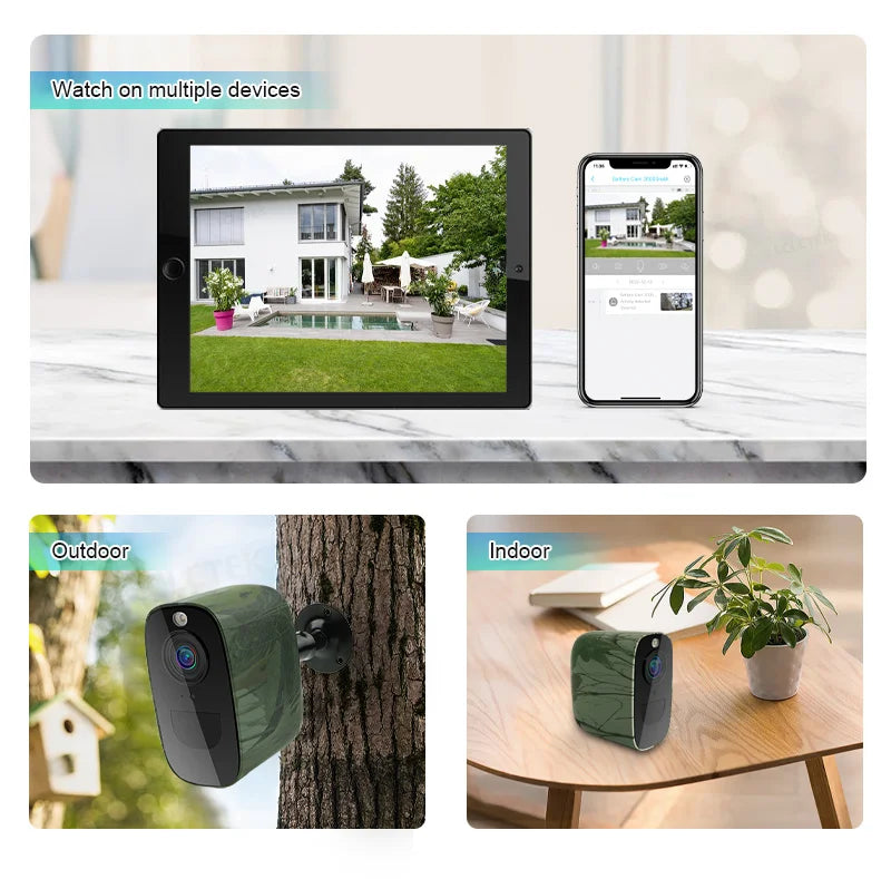 LCLCTEK 4G SIM Card Battery Powered Security Camera Full Color 4MP PIR Detection IP66 Outdoor Wireless CCTV Surveillance Cam
