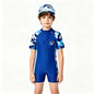 Baby Girls Rash Guard Swimsuits Bow Print Zip Up Short Sleeve Stand Collar Baby Girls Swimwears Bathing Suit 2 3 4 5 6 8 10Years