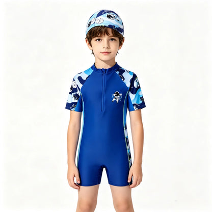 Baby Girls Rash Guard Swimsuits Bow Print Zip Up Short Sleeve Stand Collar Baby Girls Swimwears Bathing Suit 2 3 4 5 6 8 10Years