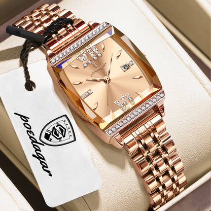 POEDAGAR Top Exquisite Woman Watches High Quality Date Fashion Waterproof Ladies Watch Stainless Steel Women's Quartz Wristwatch