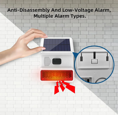 New 433MHz Wireless light Flash Strobe Outdoor Solar Waterproof Siren for Home Burglar PIR Motion Door Gap Security Alarm System