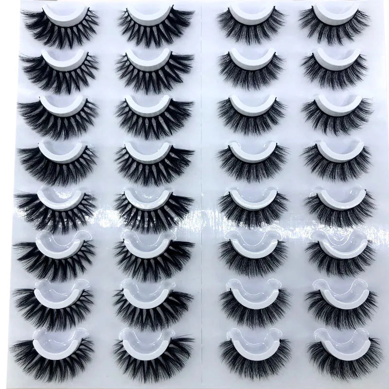 16 Pairs 3D Mink Lashes Natural False Eyelashes Dramatic Volume Fake Lashes Makeup Eyelash Extension Silk Eyelashes