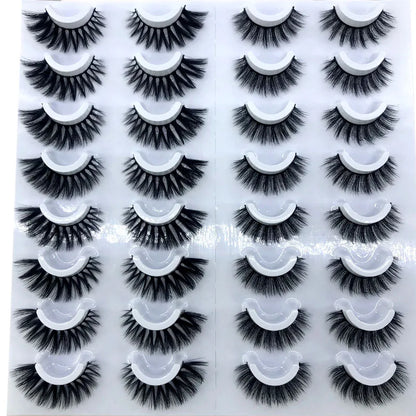 16 Pairs 3D Mink Lashes Natural False Eyelashes Dramatic Volume Fake Lashes Makeup Eyelash Extension Silk Eyelashes