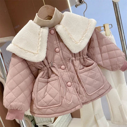 England Style Spring Autumn Cotton Girl Toddler Trench kids Windbreaker Fashion Little Girl Double Breasted Jacket Outfits