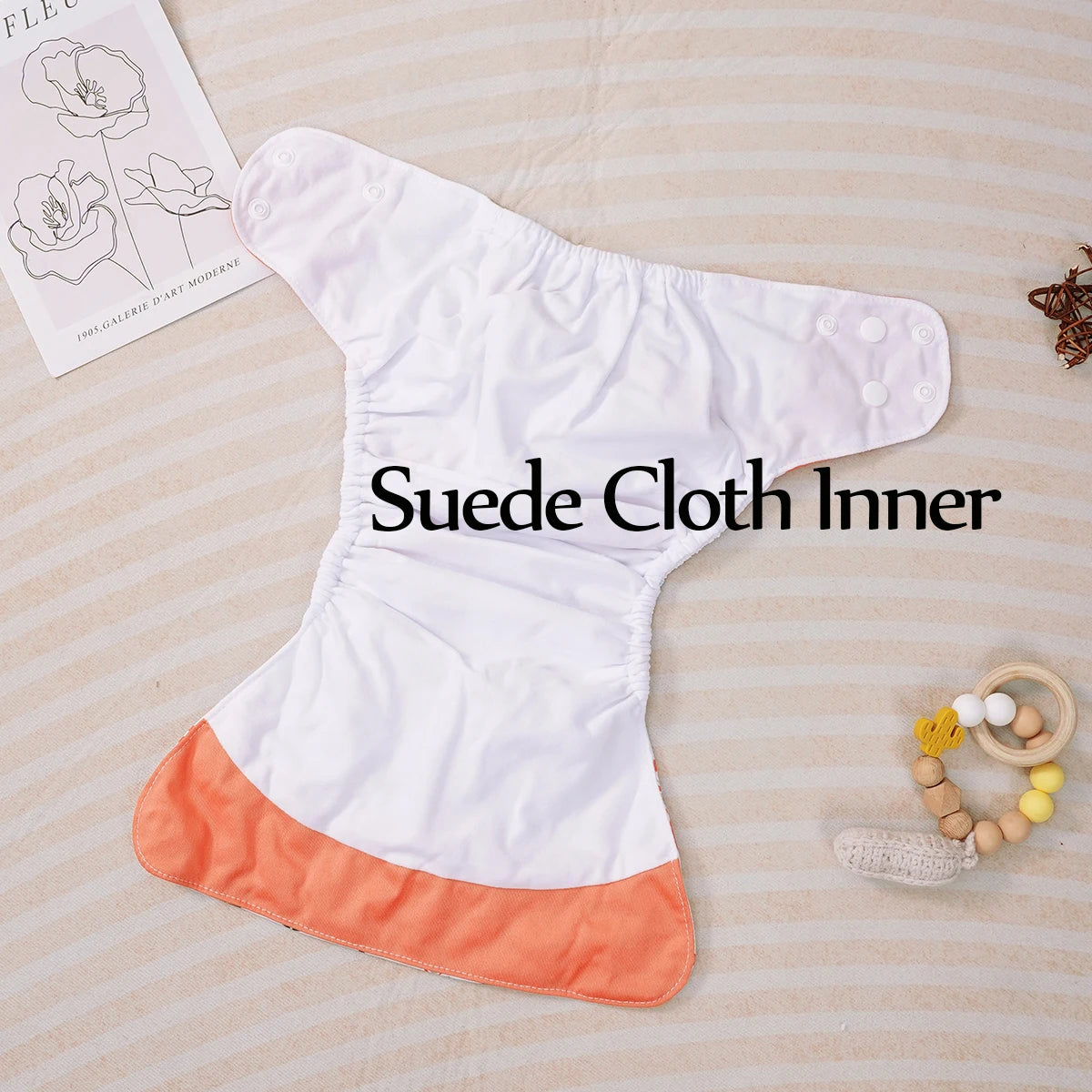 Kangobaby #My Soft Life# 4pcs Set Suede Cloth Baby Cloth Diaper Reusable Washable Newborn Nappies