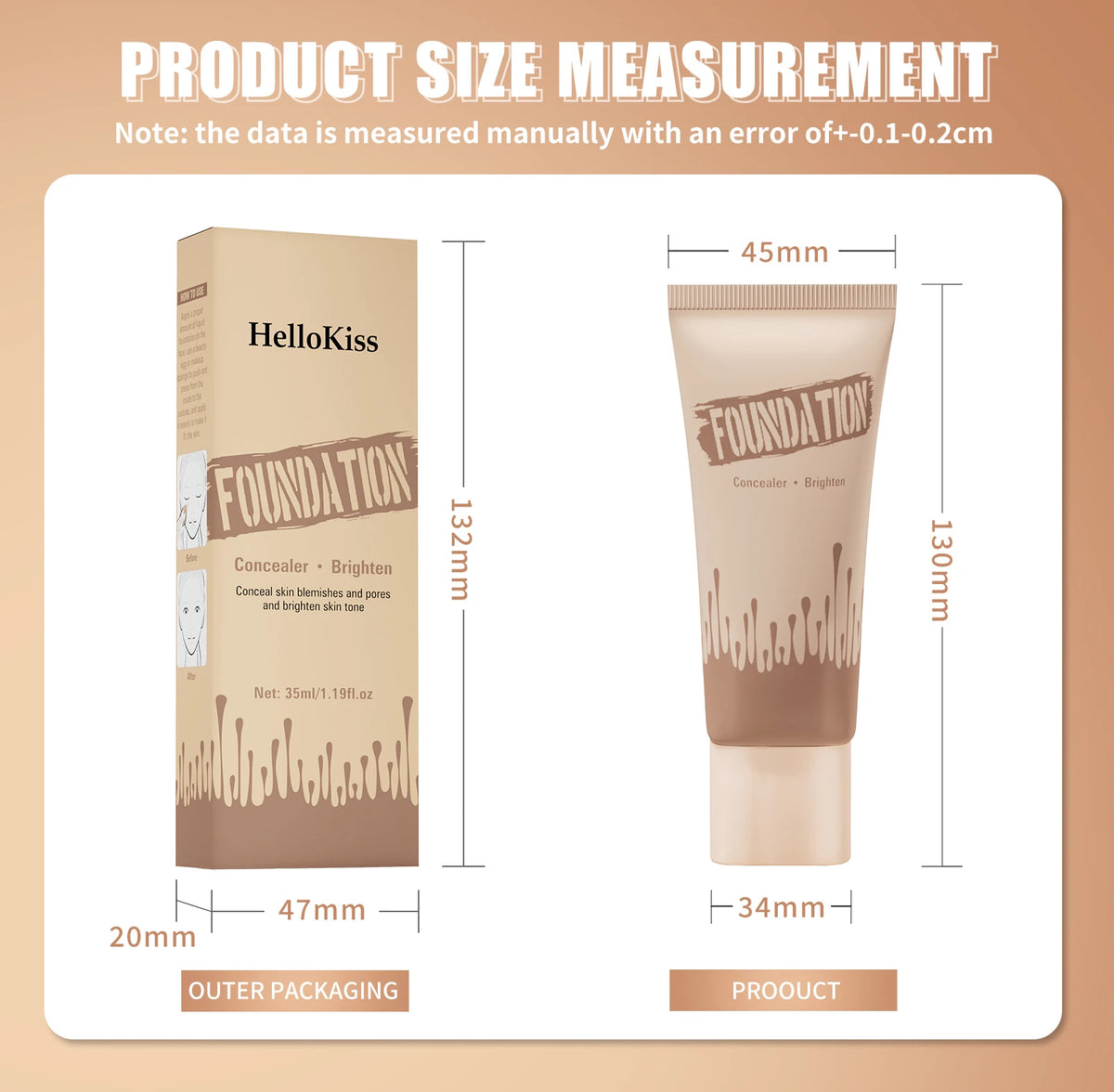 Full Coverage Foundation, Matte Finish Oil-control Liquid Foundation, Covering Blemishes And Dark Spot, Concealer Cream