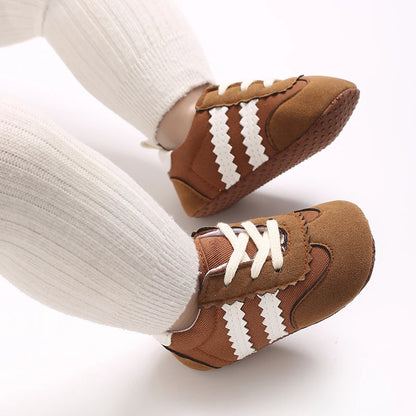Baby Boys Girls Spring Autumn Shoes 0-1 Year First Walker Fashion Striped Rubber Soles Casual Sports Newborn