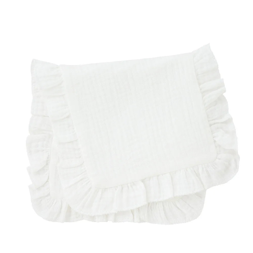 Soft Muslin Cotton Gauze Shoulder Rag Baby Burping Pad Ruffle Newborn Baby Burp Cloths