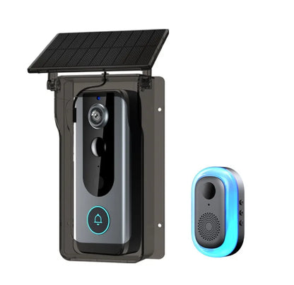 IP65 Waterproof Outdoor Wireless Doorbell with Solar Rain Cover Camera Tuya Eye Digital Door Peepholes Smart Home Video Intercom