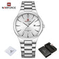 NAVIFORCE Trend Watch for Men Casual Date Display Waterproof Quartz Military Stainless Steel Strap Man Watches Relogio Masculino