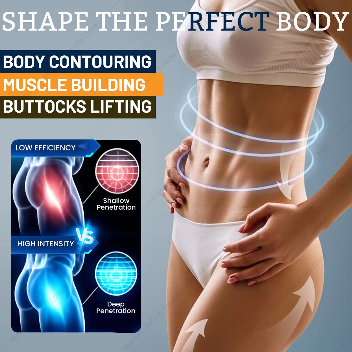 MYOslim HI-EMT Electromagnetic Muscle Stimulation System 6500W EMS 15T Body Shaping Machine for Beauty Salon Fitness Center Use