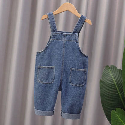 2024 Fashion Spring Autumn Kids Jumpsuit Boys Girls Cartoon Denim Bib Pants Children Trousers Fashion Toddler Casual 0-5Y