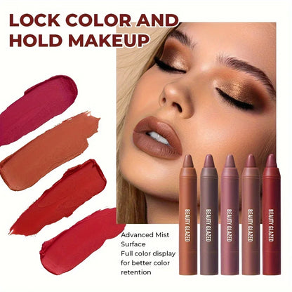 BEAUTY GLAZED 12 Colors Long-Lasting Waterproof Non-Stick Matte Lipstick Pen