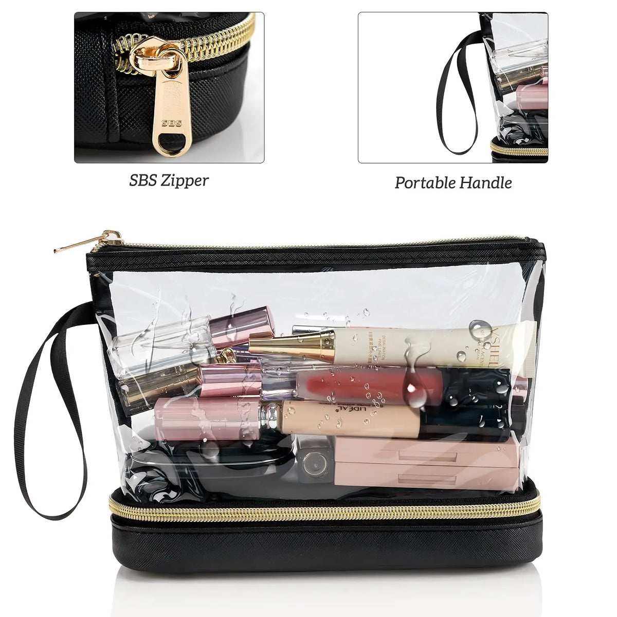  Double-Layer Large Capacity Makeup Bag, Multifunctional Wet and Dry Separation Travel Toiletry Bag, Makeup Brush Organizer