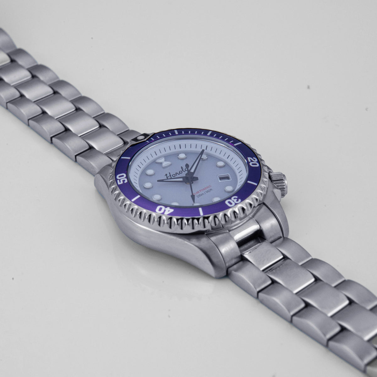 Horolo 30mm Women's Watches Japan Solar Movement Luminous Water Resistant Sapphire Stainless Steel Luxury Watch Gift For Wife