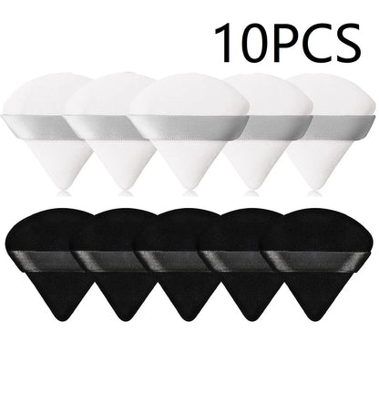 10PCS Triangle Finger Makeup Puff Soft Sponge Blender Wet Dry Powder Puff Reusable Portable Daily Face Cosmetic Beauty Tools