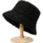 Warm Embroidered Hat Soft Lambswool Bucket Hat For Women Men Winter Warm Knitted Beanie Cap Soft Warm Thick Fisherman Hat