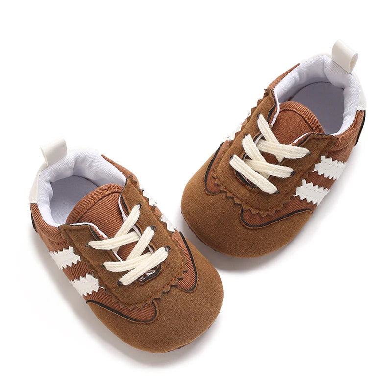 Baby Boys Girls Spring Autumn Shoes 0-1 Year First Walker Fashion Striped Rubber Soles Casual Sports Newborn
