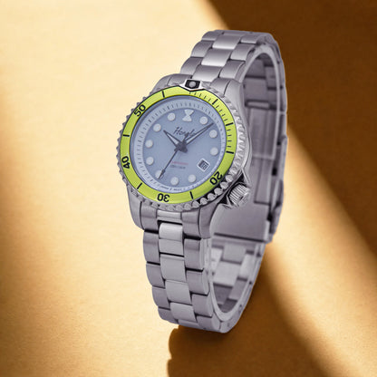 Horolo 30mm Women's Watches Japan Solar Movement Luminous Water Resistant Sapphire Stainless Steel Luxury Watch Gift For Wife